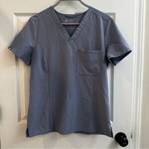 Figs Catarina One Pocket Scrub top vapor blue slim fit size M